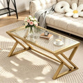 Wolawu Coffee Table Gold Glass Coffee Table by Wolawu