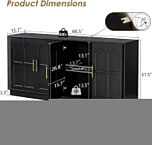 67'' Modern TV Stand for TVs up to 75'', Modern Long Media Console - Image 2