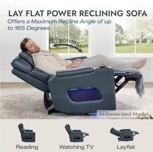 Watson & Whitely Genuine Leather Power Reclining Loveseat - Image 4