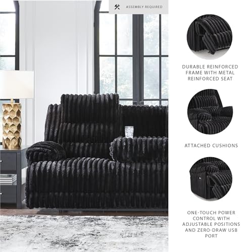 Signature Design by Ashley Power Reclining Sofa, Drop Down Table - Image 4