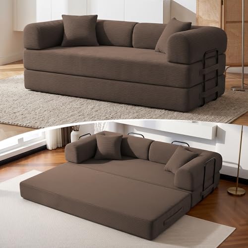 79" Convertible Futon Sofa Bed, 5-in-1 Boneless Couch by NNQComfyHome