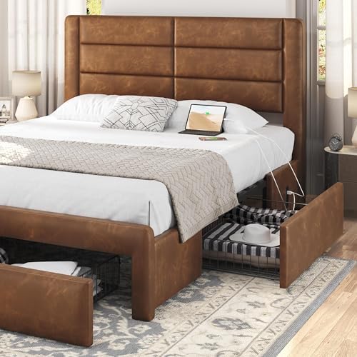 Yaheetech Queen Upholstered Bed Frame - Image 6