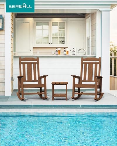 SERWALL HDPE Oversized Outdoor Rocking Chairs Set of 6, Patio Rocker - Image 6