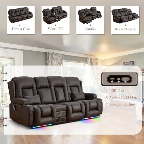 TUNYI Power Loveseat Recliner Sofa - Image 3