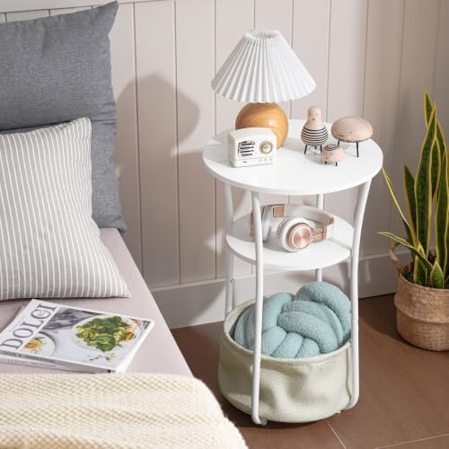 Small Round Side Table, Modern Nightstand by Draelibor