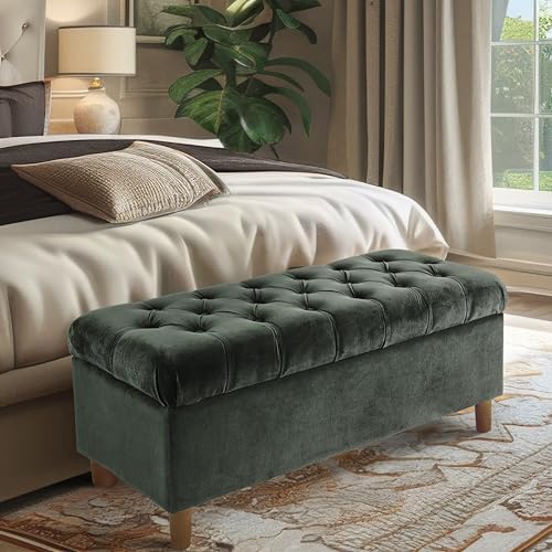 HomePop 40" Ainsley Button Tufted Storage Bench - Image 2
