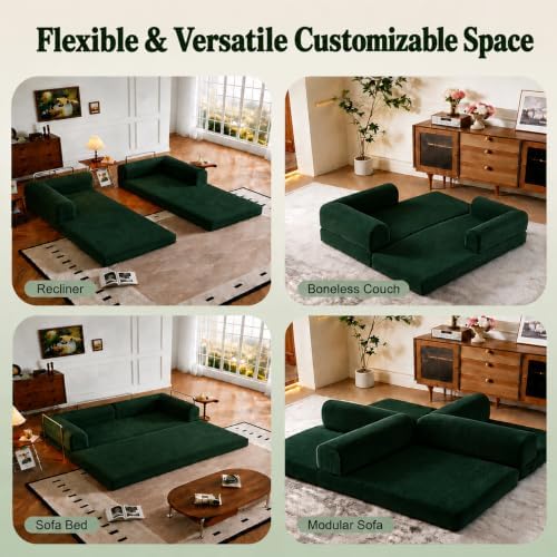 WHGBJA 79" 5 in 1 Convertible Sofa Bed Couch, Modular Sectional - Image 3