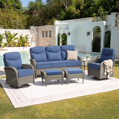 Belord Upgraded 6“ Cushion Luxury 6 Piece Patio Furniture Set by Belord