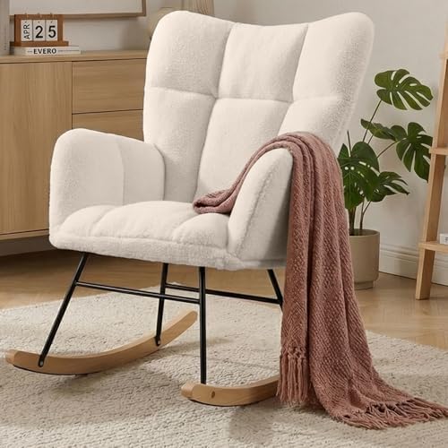 Nursery Rocking Chair, Teddy Upholstered Glider Chair by Wryxplor