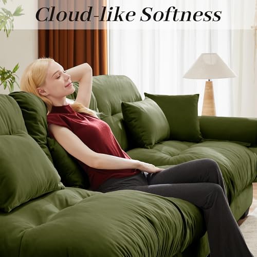 166" Modular Sectional Sofa, Velvet Upholstered Couches - Image 5