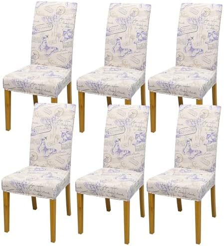Dining Chair Covers, Stretch Seat Covers, Washable Furniture Protector by BIETYONE