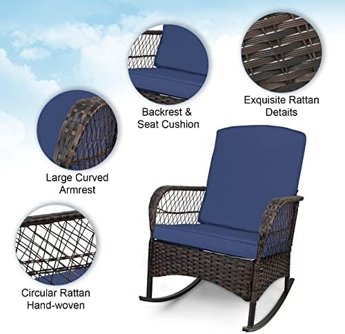 LEVELEVE 3 pcs Rocking Bistro Set Conversation Chairs - Image 5