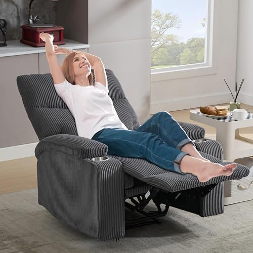 Manual Recliner Chair with Pull Ring, 3 Position 140° Reclining Sofa - Image 3