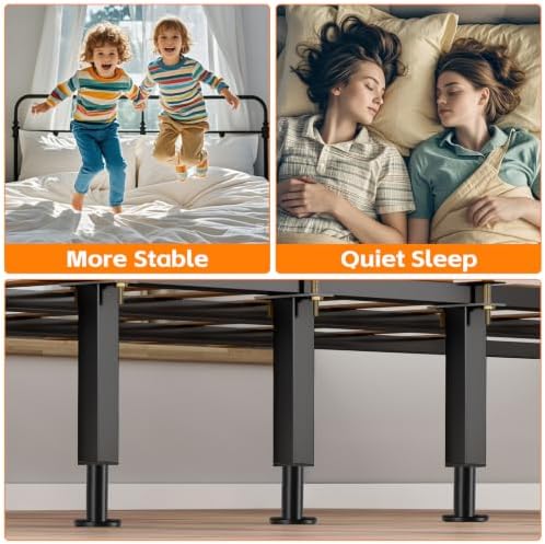 4 PCS Adjustable Height Bed Support Legs, 10.2-16.5 in Metal Bed Risers - Image 6