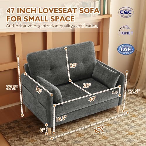 Urhanherry 47" Small Sofa Couch - Image 2
