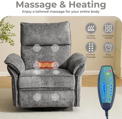 Oversized Power Recliner Chair Swivel Glider - Image 3
