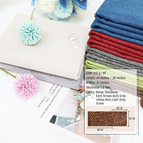 Heavy Linen Fabric 80x57 Inches, 1.2mm Thickness, Plain Solid Color Cloth - Image 4