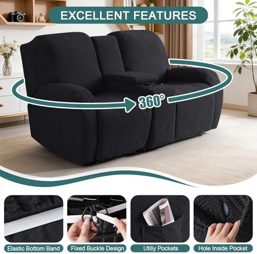 Ruaozz Stretch Loveseat Recliner Cover - Image 5