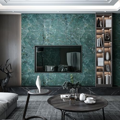 15.74"x118" Green Marble Wallpaper Peel Stick Glossy Marble Contact Paper - Image 3