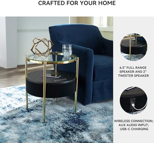 Signature Design by Ashley Nedman Modern Tempered Glass Tabletop Accent Table - Image 5
