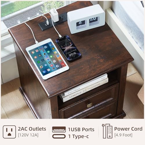 SAVOR LIFE Farmhouse Nightstand Set of 2 - Image 4