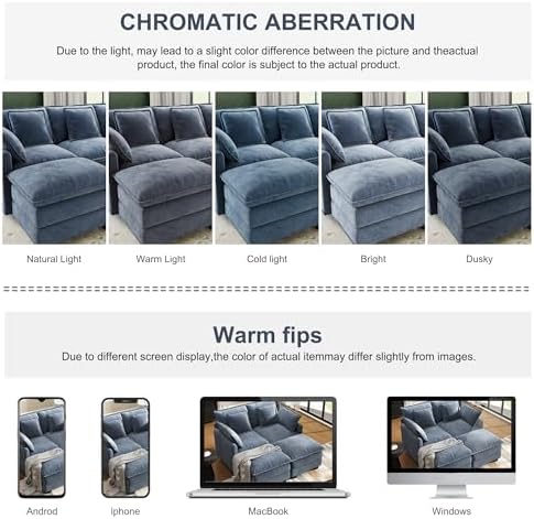Hanherry 58" Cloud Couch Sectional Modular Sofa, Deep Seat Couches - Image 6