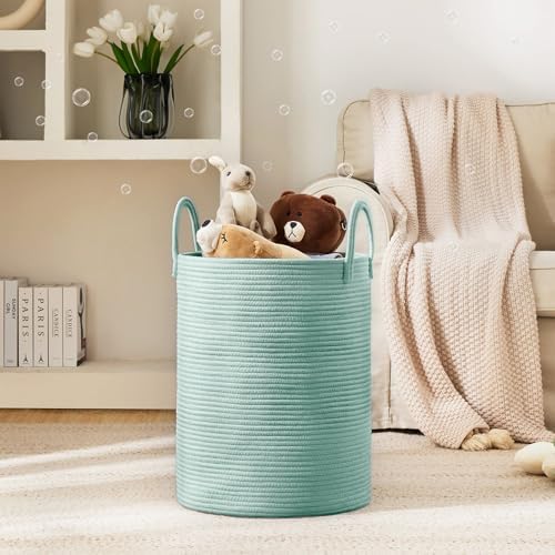 YOUDENOVA Cotton Rope Laundry Hamper Basket, 58L Blanket Basket - Image 2