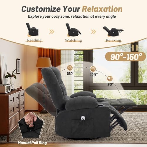 Oversized Swivel Rocker Recliner Chair - Image 4