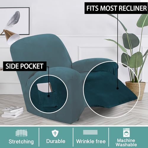 Turquoize Velvet Recliner Covers - Image 2