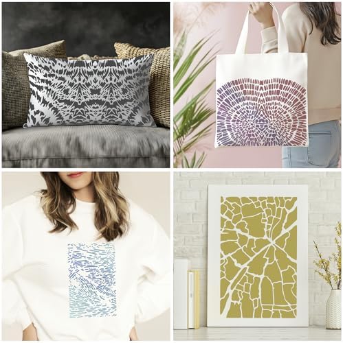 8 Pcs Abstract Texture Brick Stencils - Image 3