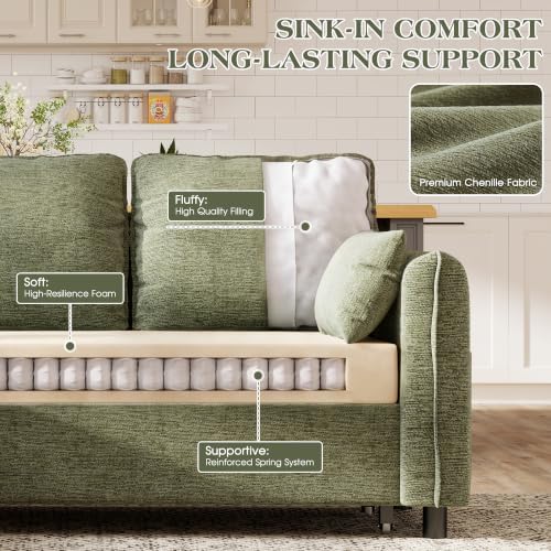 83" L Shaped Sleeper Sofa Bed, Pull Out Sectional Couches - Image 6