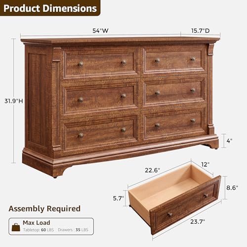 T4TREAM Farmhouse 6 Drawers Dresser - Image 2