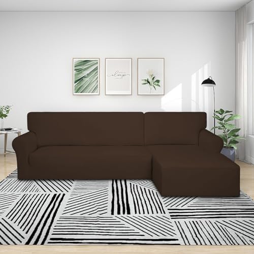 PureFit Stretch Sectional Couch Covers 2 pcs Non Slip L Shape Sofa Cover - Image 2