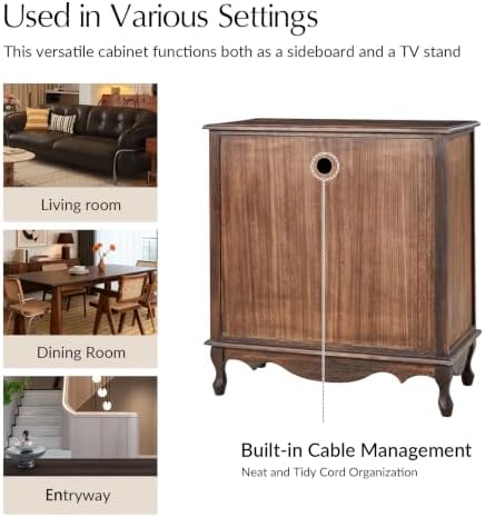 Antique Solid Wood Sideboard - Image 6