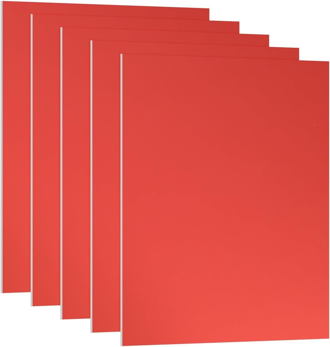 PATIKIL 7x5x1/32inch Anodized Aluminum Sheet, 5Pcs Metal Rectangle Aluminum Plate 0.8mm Thick Engraving Blanks for Laser Engraving DIY Decorative Crafting Home Decoration, Red