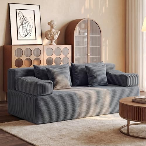 MONVANE 70" Modular Sectional Sofa, Boneless Loveseat, Charcoal Grey by MONVANE