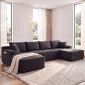 125" Modular Sectional Boneless Sofa Couch, Cloud U Shaped Couch by Easilive