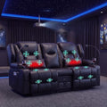 Loveseat Recliner with Massage and Heat, Built-in Bluetooth Audio & Cup Holders by Unknown