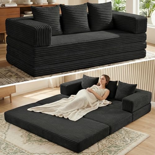 Convertible Sofa Bed Couch, 78’’ Oversized 4-in-1 Boneless Couches by Winzoo