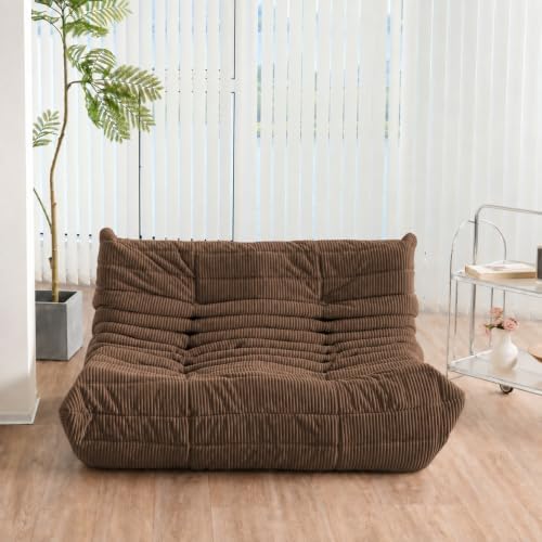 N&V Fireside Loveseat, Mid Century Armless Twin Size Floor Sofa, Soft Premium - Image 6