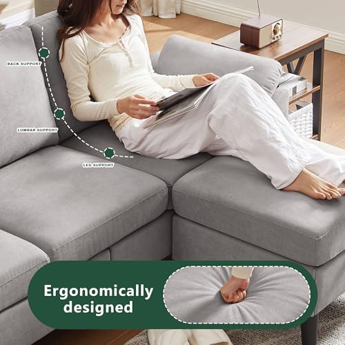 80" Convertible Sectional Sofa, Small L Shaped 3 Seat Couch - Image 5