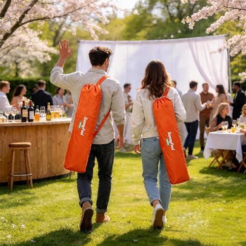 SUNNYFEEL Oversized Folding Rocking Camping Chair 2 Pack, 500lbs Orange - Image 2