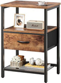 Huuger Night Stand with 2 Drawers, Bed Side Table with Open Shelf by Huuger