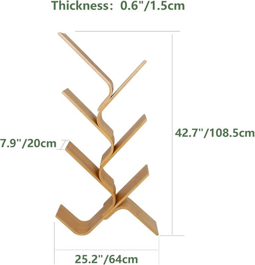 6-Tier Bamboo Tree Modern Bookshelf, Creative Curved Standing Bookcase Rack - Image 2