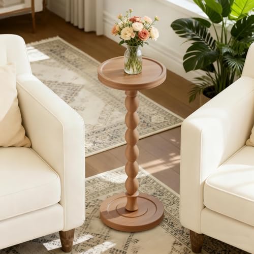 Small Round Side Table, Rubberwood‌ Drink Table - Image 2