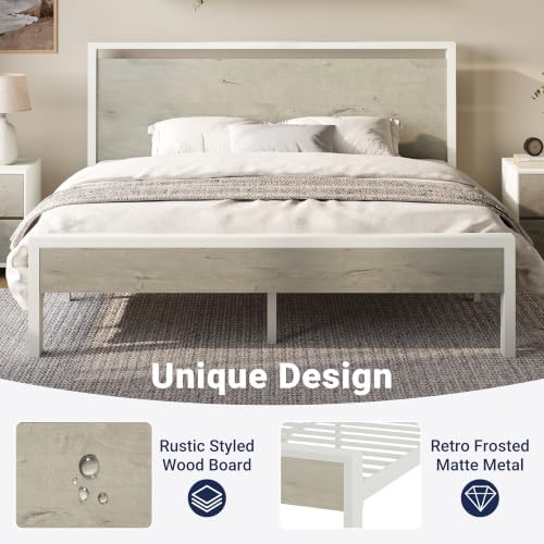 Allewie King Size Bed Frame, Heavy Duty 12 Metal Slats Support - Image 4