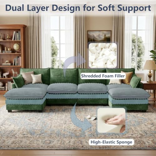U Shaped Modular Sectional Couch, Comfy Sofa - Image 4