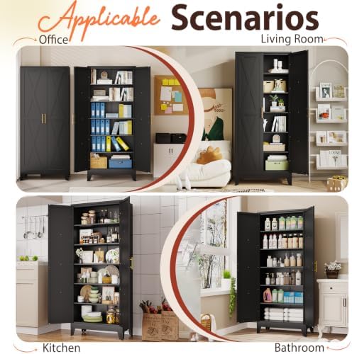 PAOFIN 75" H Tall Kitchen Storage Cabinet - Image 7