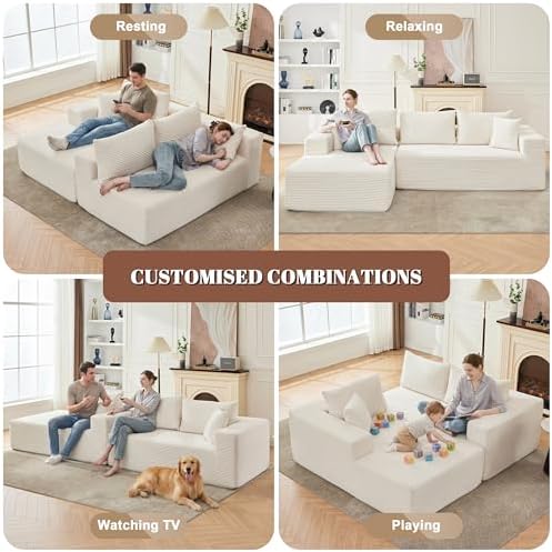 Mangodan 110” Boneless Couch, Cloud Sectional Sofa - Image 4