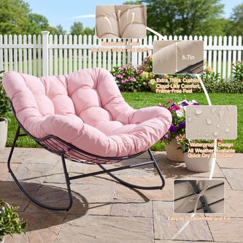 Papasan Rocking Chair, Oversized Outdoor Egg Chair - Image 6